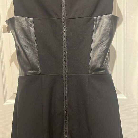 Rachel Roy Black Leather and Fabric Fit & Flare‎ Sleeveless Dress Size 8 NWT - Picture 10 of 15